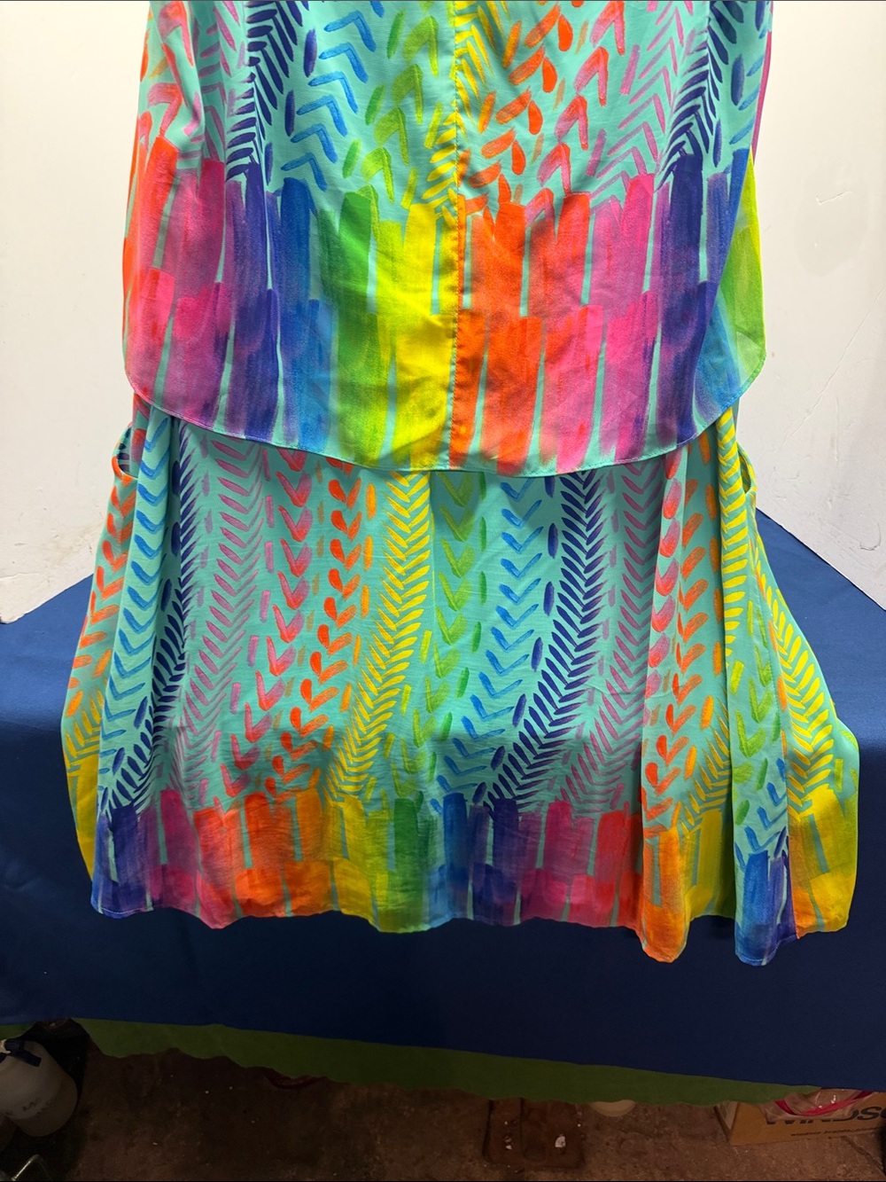 Rabbit Rabbit Rabbit Women's Turquoise Multicolor Tropical Print Dress - Picture 7 of 7